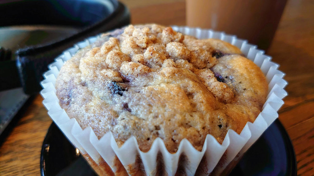 Fresh Blueberry Muffin at Foolish Things Coffee Co, Tulsa